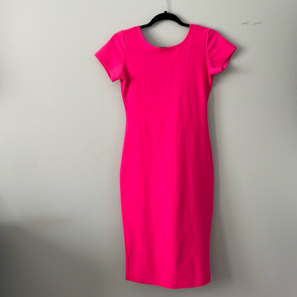 Hot pink bodycon dress size medium
